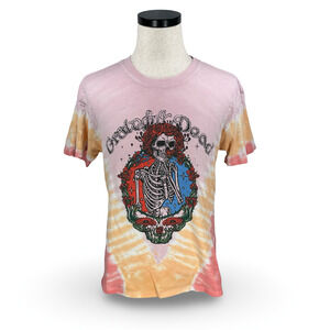 Grateful Dead Shirt Men’s Small Multicolor Skeleton Tie Dye Cotton Short Sleeve
